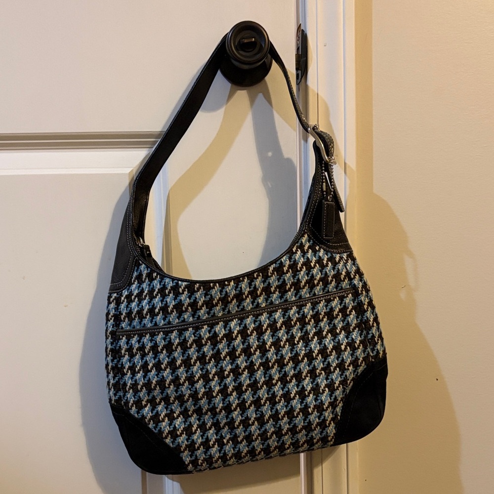 Coach Black and White Houndstooth Shoulder Bag